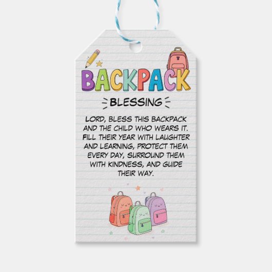 Rugzak Zegen Dubbelzijdige Label Cadeaulabel (Voorkant)