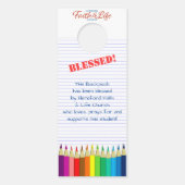 Rugzak Zegen Gekleurde Potloden Kerk Label Deurhanger (Voorkant)