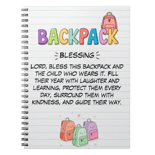 Rugzak Zegen Notebook Notitieboek (Voorkant)