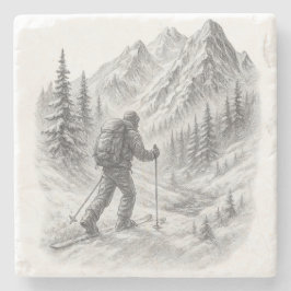 Rugzakski-toursteen coaster stenen onderzetter