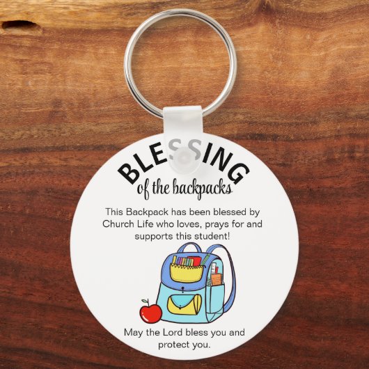 Rugzakzegen giftlabels sleutelhanger (Voorkant)