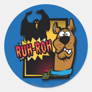 Ruh-Roh Scooby-Doo en een Ghost Ronde Sticker