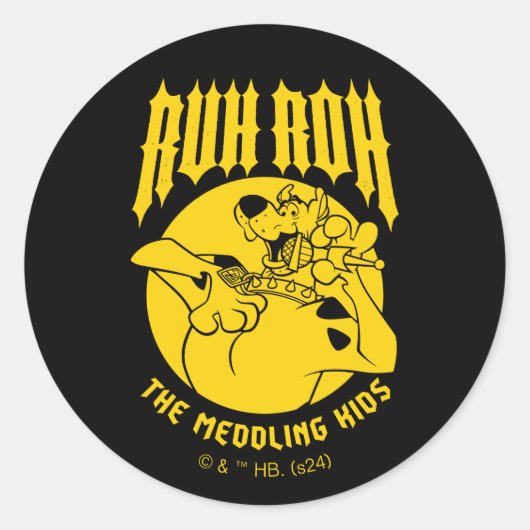 Ruh Roh Scooby-Doo Het bemoeizuchtige Kinder icoon Ronde Sticker (Voorkant)