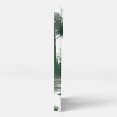 Ruhige Flusslandschaft – Grüne Wasserfarbenmalerei iPhone Hoesje (Rechterkant)