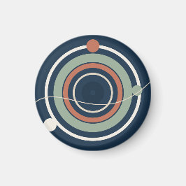 Ruhige Kreisbahnen in Navy und Salbei Magneet