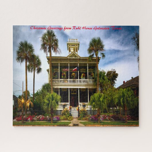 Ruhl House Galveston. Kerstgroeten Legpuzzel (Horizontaal)