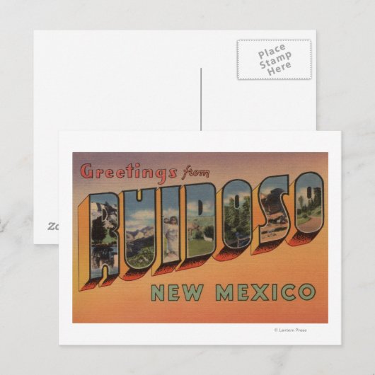 Ruidoso, New Mexico - Grote Letter-scènes Briefkaart (Voorkant / Achterkant)