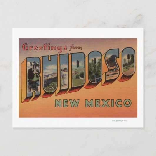 Ruidoso, New Mexico - Grote Letter-scènes Briefkaart (Voorkant)