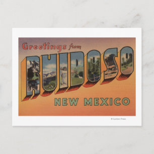 Ruidoso, New Mexico - Grote Letter-scènes Briefkaart