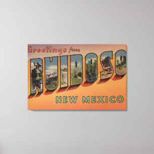 Ruidoso, New Mexico - Grote Letter-scènes Canvas Afdruk