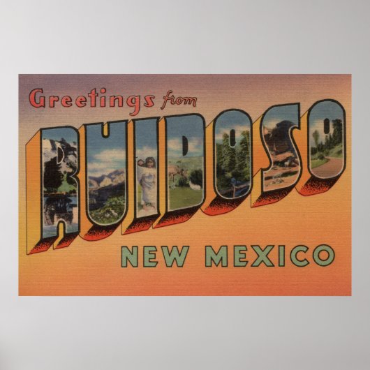 Ruidoso, New Mexico - Grote Letter-scènes Poster (Voorkant)