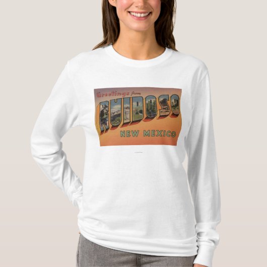 Ruidoso, New Mexico - Grote Letter-scènes T-shirt (Voorkant)