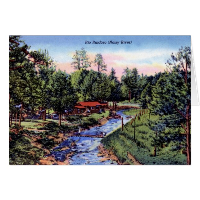 Ruidoso New Mexico Scene langs de Rio Ruidoso (Voorkant Horizontaal)