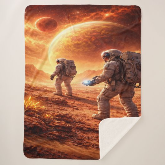 Ruiemtevaarders Verkennen Oranje Planeet Sherpa Deken (Voorkant)