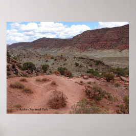 Ruig landschap in het Arches National Park Poster
