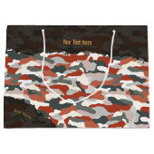 Ruige herfstcamouflage gepersonaliseerd groot cadeauzakje (Voorkant)