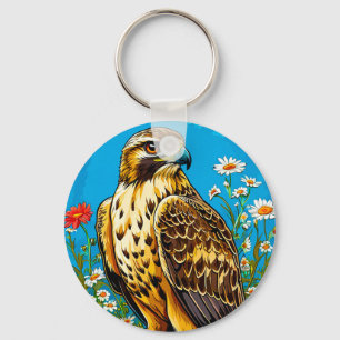 Ruige kiekendief vogel sleutelhanger