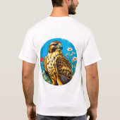 Ruige kiekendief vogel t-shirt (Achterkant)