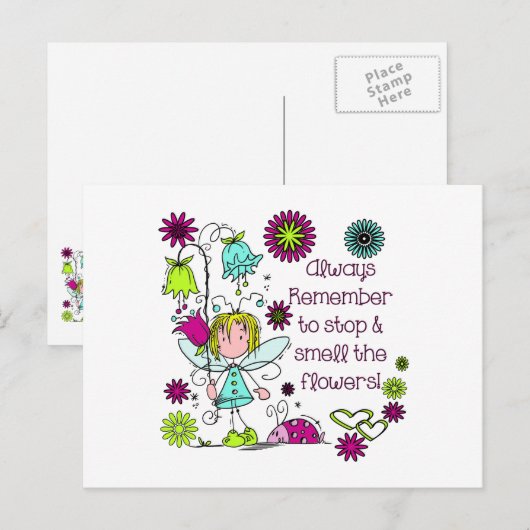 Ruik de bloemen briefkaart (Voorkant / Achterkant)