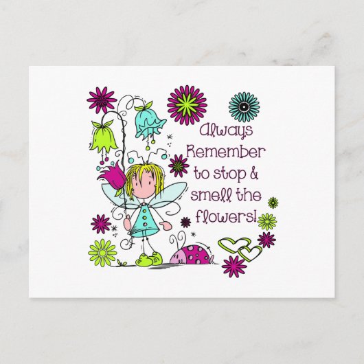 Ruik de bloemen briefkaart (Voorkant)