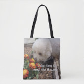 Ruik de Bloemen Tote Bag (Voorkant)