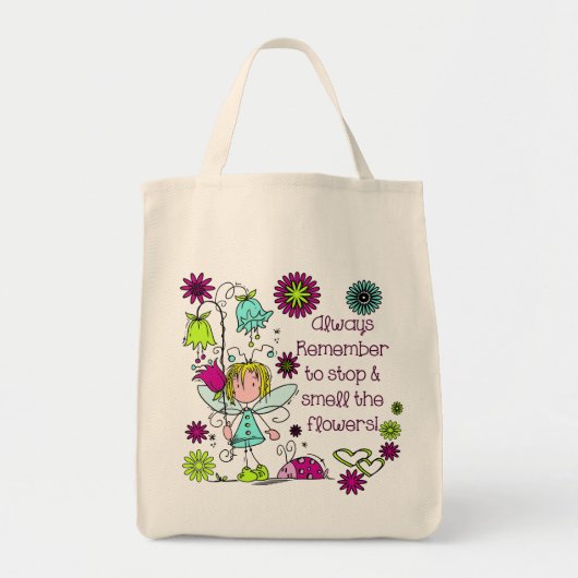 Ruik de bloemen tote bag (Voorkant)