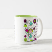 Ruik de bloemen tweekleurige koffiemok (Voorkant rechts)