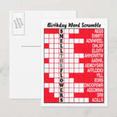 Ruik de bloemen woord Scramble Briefkaart (Voorkant / Achterkant)