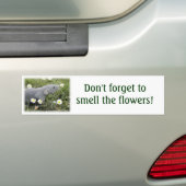 Ruik de Bumpersticker Flowers (Op auto)