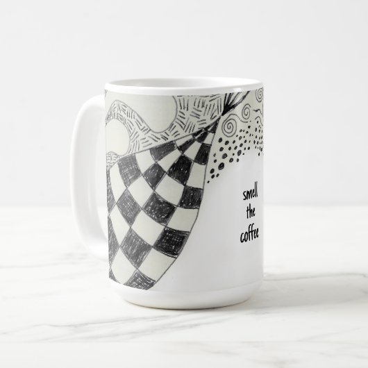 Ruik de koffie mok (Voorkant links)