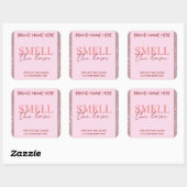 Ruik De Liefde Aangepaste Roze Glitter Kaarslabel Vierkante Sticker (Vel)