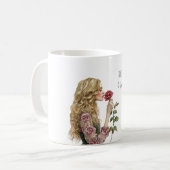 Ruik de Rozen Blond meisje Koffiemok (Voorkant links)