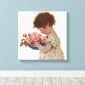 Ruik de Rozen Canvas Afdruk (Insitu (Houten vloer))