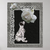 Ruik de Rozen Dalmatiaan Puppy Inspirerend Poster (Voorkant)
