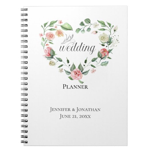 Ruik de Rozen, Floral Heart Wedding Planner Notitieboek (Voorkant)