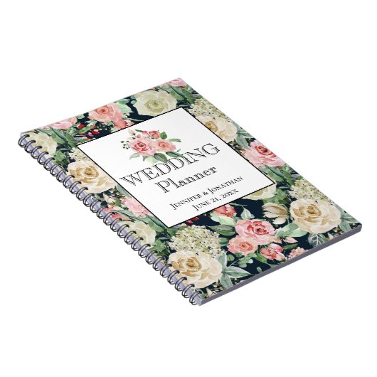 Ruik de Rozen, Floral Pattern Wedding Planner Notitieboek (Rechterzijde)