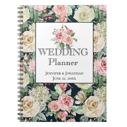 Ruik de Rozen, Floral Pattern Wedding Planner Notitieboek (Voorkant)