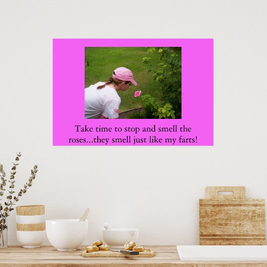 Ruik de rozen poster (Keuken)