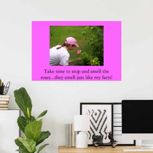 Ruik de rozen poster (Thuiskantoor)