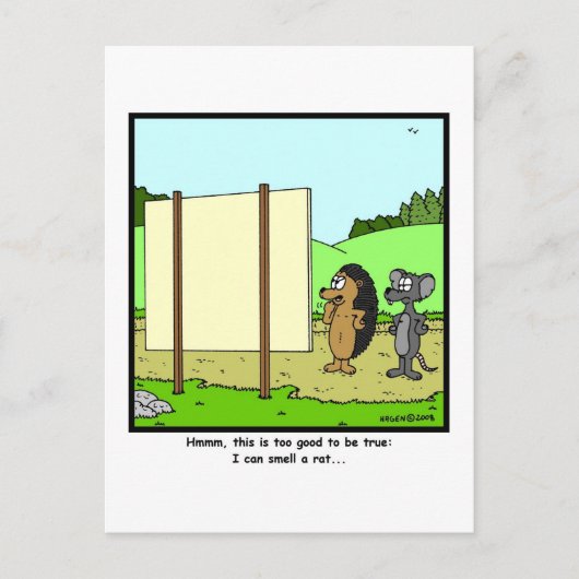 Ruik een rat: Rat Cartoon Briefkaart (Voorkant)