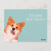 Ruik ik ik Cute Corgi Birthday Kaart (Achterkant)
