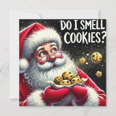 Ruik ik koekjes Santa? Feestdagenkaart (Voorkant)