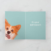 Ruik ik taart schattige Corgi verjaardag? Kaart (Binnen)