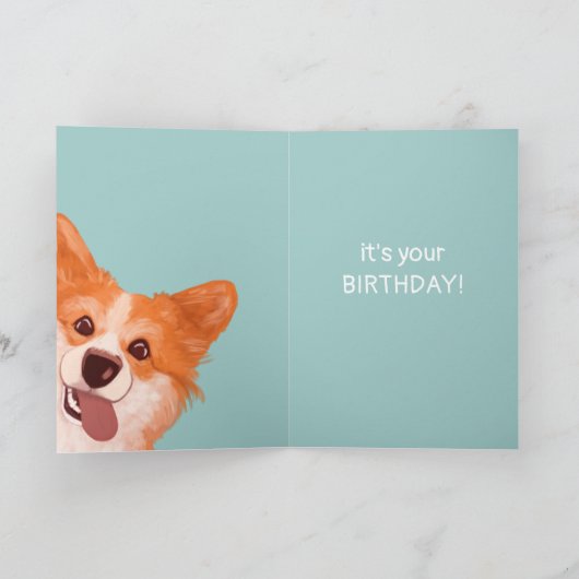 Ruik ik taart schattige Corgi verjaardag? Kaart (Binnen)