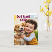 Ruik ik taart Schattigee kinderverjaardag Kaart (Gele Bloem)
