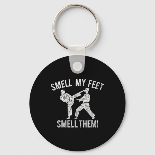Ruik mijn karate voeten grappig shirt sleutelhanger (Voorkant)