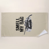 Ruik mijn tas (hockeystench) strandlaken (Voorkant)