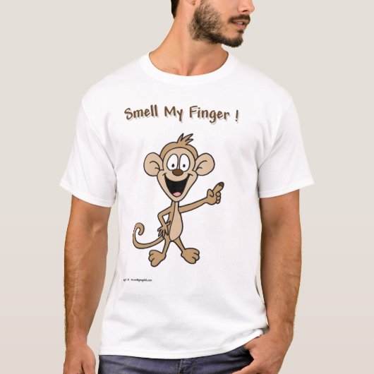 Ruik mijn vinger! t-shirt (Voorkant)