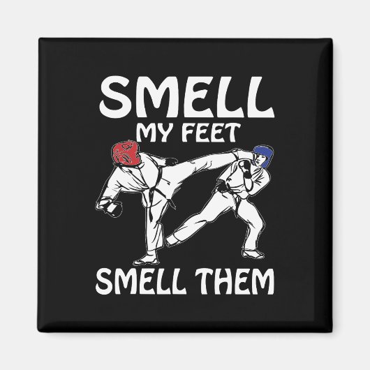 Ruik Mijn Voeten Grappig Karate Sparring Magneet (Voorkant)