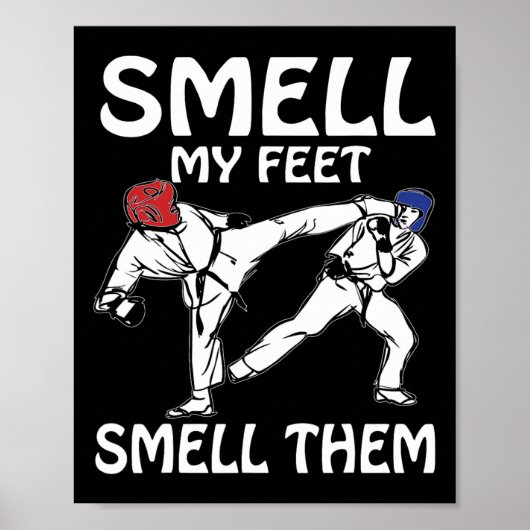 Ruik mijn voeten Grappig Karate sparring Poster (Voorkant)